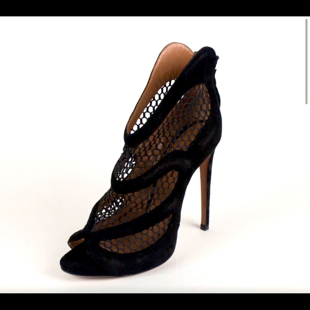 ALAIA Booties 🖤 Black Suede with Mesh Sz 40.5